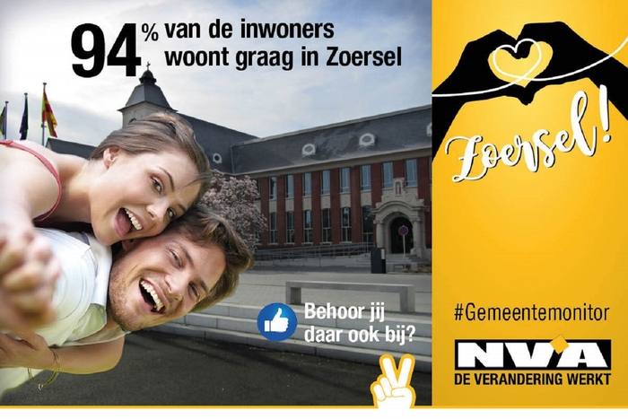 94% van de inwoners woont graag in Zoersel 94% van de inwoners woont graag in Zoersel
