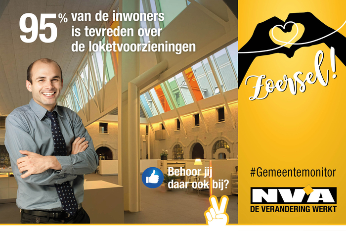 95% van de inwoners van Zoersel is tevreden over de loketvoorzieningen 95% van de inwoners van Zoersel is tevreden over de loketvoorzieningen